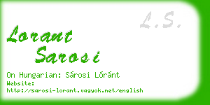 lorant sarosi business card