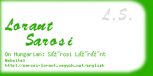 lorant sarosi business card